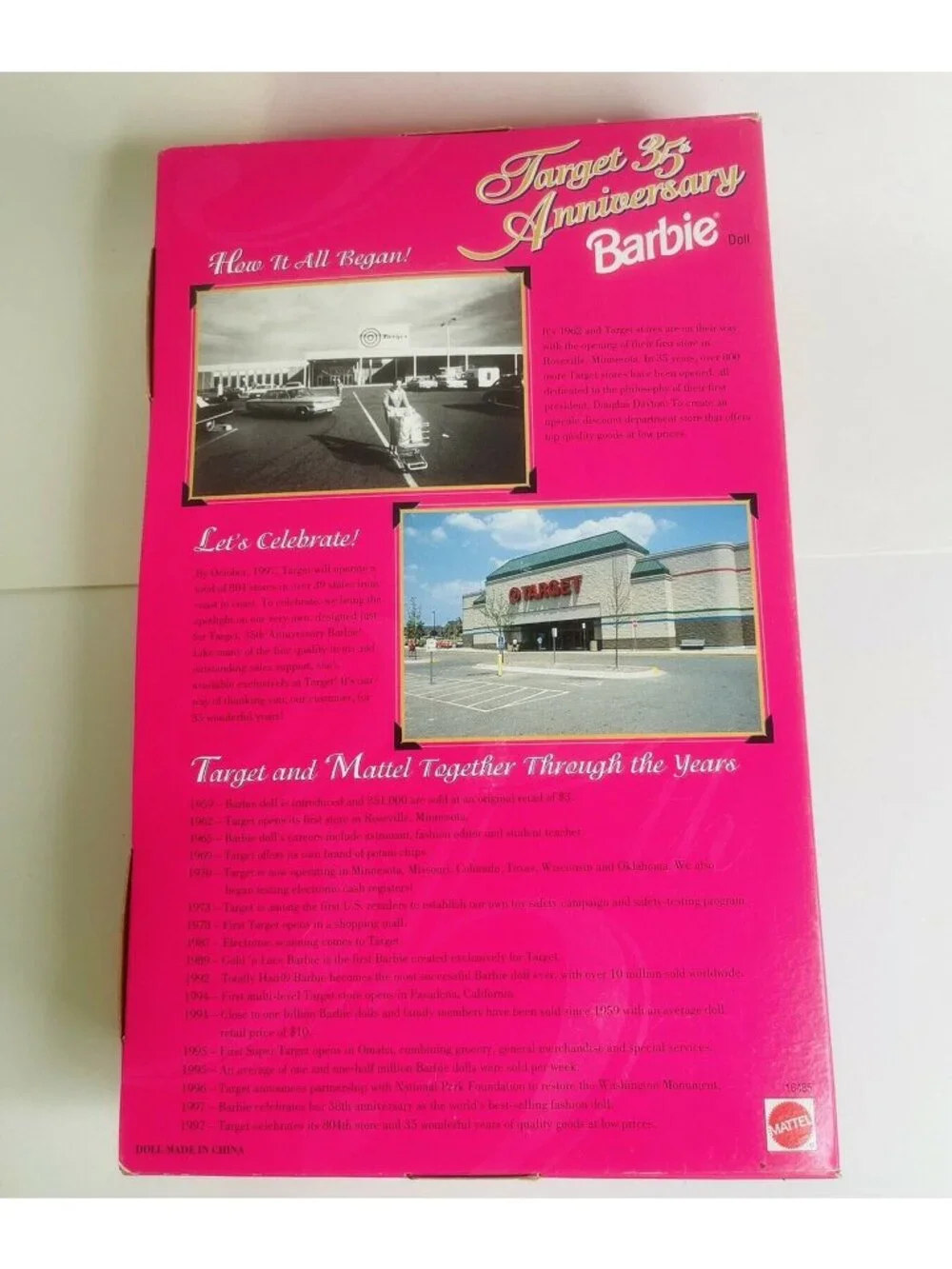 Vintage 1997 Target 35th Anniversary Barbie Special Edition Mattel 16485 NIB